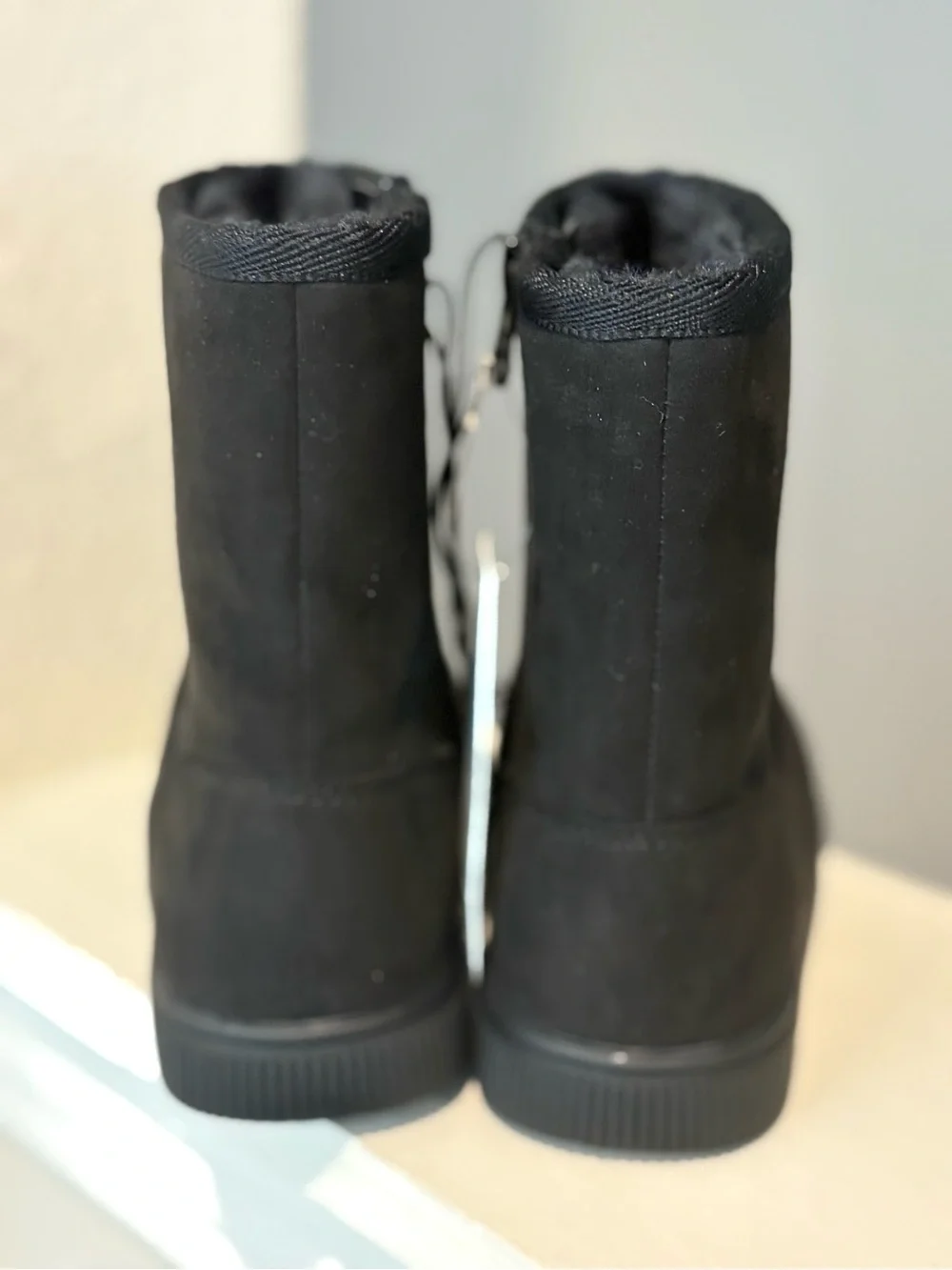 New! Girls' Holland Zipper Shearling Style Boots Cat & Jack Black Sz 13 Big Kid